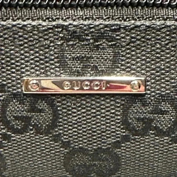 🔥Gucci GG Canvas Boat Mini Tote Pouchette Bag Black EUC Vintage + COA + Dust Bag - Picture 7 of 15